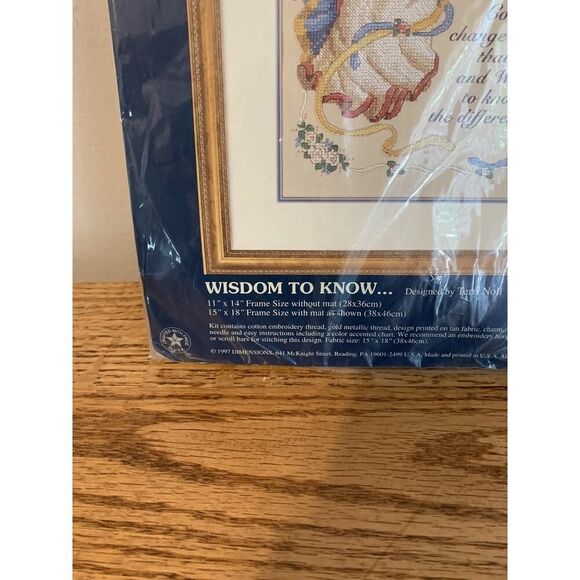 Sunset 13093 "Wisdom to Know" Stamped Cross Stitch Kit Serenity Prayer 1997 - Picture 5 of 6